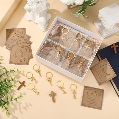 Tondiamo Christian Keychain Bible Verse Card - color: Gold