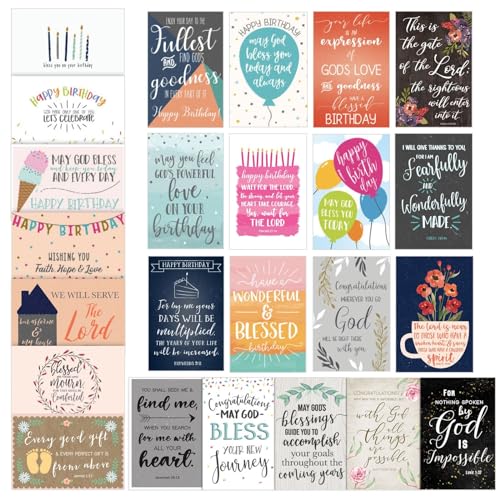 Faithful Finds Greeting Cards - 4 x 6 In Blank Inside, 48-Pack with Envelopes - Prayer Cards for Christian Stationery Set, Encouragement & Thank You