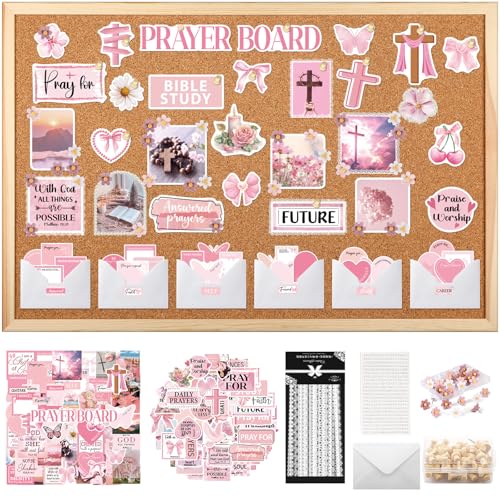 Prayer Board Supplies Kit - 257 Pcs Pink Coquette Christian Decor - style: Pink Coquette