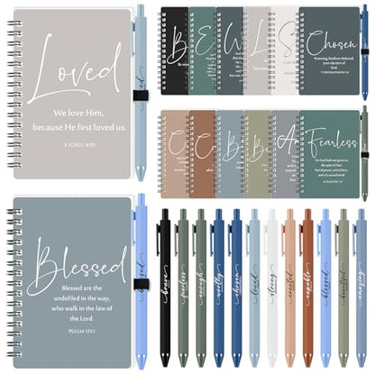 Kosiz 12 Sets Christian Gifts Bulk Prayer Journals Pens, Boho Color - color: Boho Color