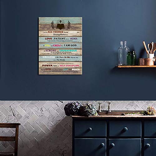 Inspirational Wall Art Scripture Bible Verse Wall Art Christian Canvas Art for Office Bathroom Bedroom Wall Decor Rustic Farmhouse Wall Decor Religious Gifts Be Still and Know that I am God - size: 12x16inch