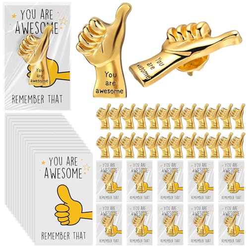 Tondiamo Employee Appreciation Gifts Thumbs up Pins with Cards