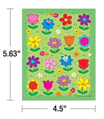 Carson Dellosa 96-Piece Flower Stickers for Kids Classroom Pack, Spring Flowers Classroom Stickers, Perfect for Incentive Charts, Spring Classroom Décor, Reward Stickers and More (6 Sheets) - style: Flowers