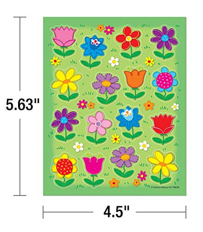 Carson Dellosa 96-Piece Flower Stickers for Kids Classroom Pack, Spring Flowers Classroom Stickers, Perfect for Incentive Charts, Spring Classroom Décor, Reward Stickers and More (6 Sheets) - style: Flowers