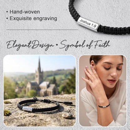 Landical Bible Verses Bracelet Christian Gift Teens Men - style: Joshua 1:9