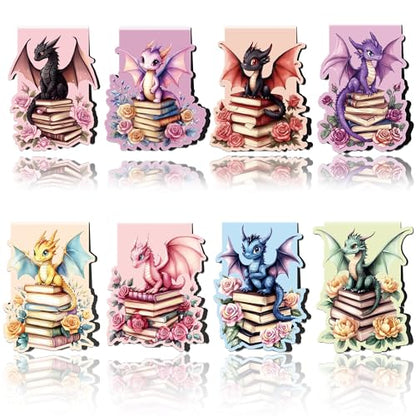 Dragon Magnetic Bookmarks, Floral Book Marks for Young Readers - style: Cute Dragon,Fantasy
