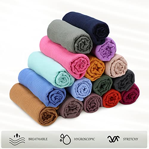Jiuguva 16 Pcs Women Scarf Shawl Hijab Head Wrap, 16 Colors