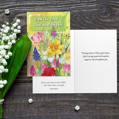 50 Pack Christian Get Well Cards Bulk, 4 x 6 Inch Christian Sympathy Cards - style: Flower of Nature
