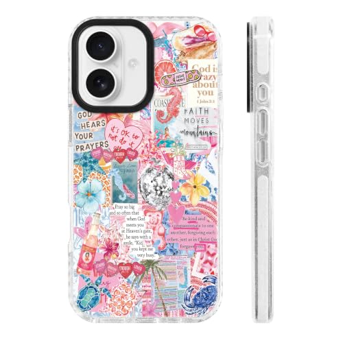 for iPhone 16 Case Pink Faith Christian Bible Verse Cross - color: PinkLetter, size: iPhone 16