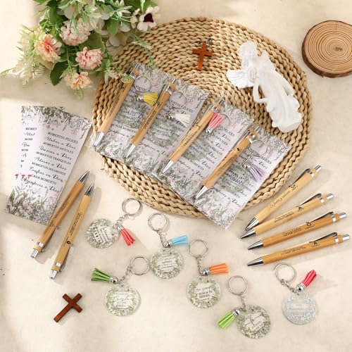 Spakon 10 Sets Christian Gifts Bulk Bible Verse Pens Keychain, Spanish - style: Spanish