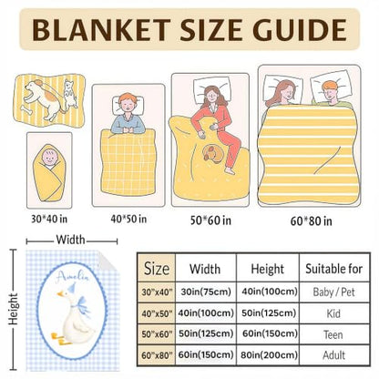 Personalized Birthday Goose Blanket, Custom Name Baby Throw Gift - color: #Ver5