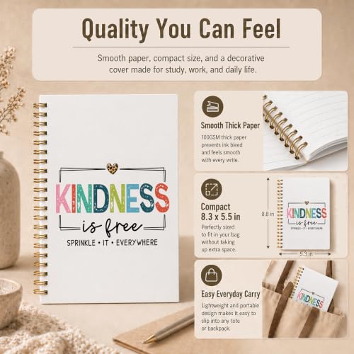 Inspirational Mental Health Spiral Notebook 5.5x8.3 Inch - color: pattern-8