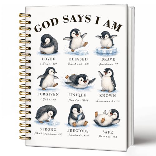 Penguin Gifts Cute Christian Notebook Bible Journal for Women Girls - color: Penguin Christian -(A5)