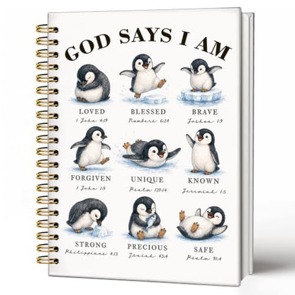 Penguin Gifts Cute Christian Notebook Bible Journal for Women Girls - color: Penguin Christian -(A5)