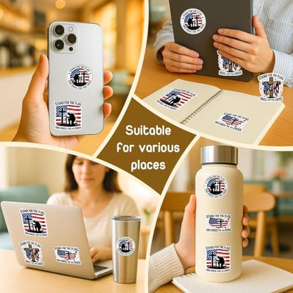 Christian Car Decal Jesus Saves - American Flag Distressed Waterproof - color: Patriotic Military Stickers