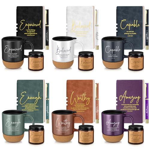 FillTouch 6 Set Christian Gift for Women Men Coffee Mug Journal Pen Candle - color: Classic Color