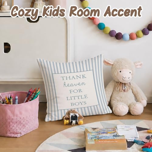Boys Nursery Pillow Covers 18x18,Thank Heaven for Little Boys - color: Boys