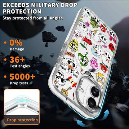 for iPhone 17 Case [Compatible with Magsafe],Girls Women Clear Magnetic Case Silicone Shockproof Protective Cover with Pattern Aesthetics Skull Skeleton - color: Aesthetics Skull Skeleton, size: iPhone 17