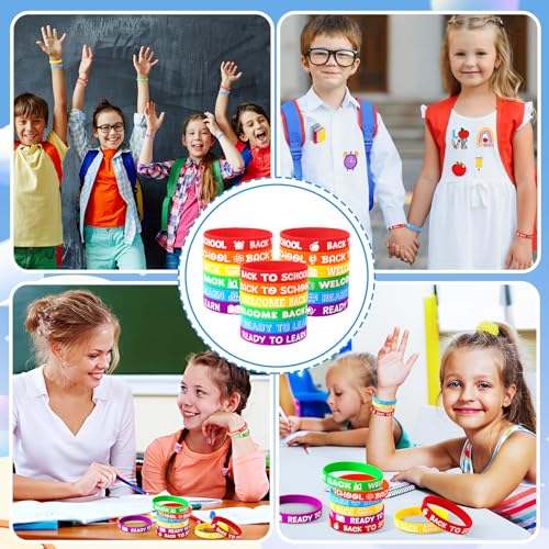 JUNEBRUSHS 42pcs Back to School Bracelets First Day of School Gifts - style: Back to School Style