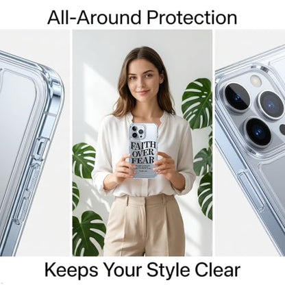 Bible Phone Case Faith Over Fear Christian Bible Verse Psalms 118:6- TPU Frame Full-Body Protective Cover for iPhone 17/16/15/14/13 Pro Max, Pro, Plus - IP 15 Plus Clear - color: Clear, size: iPhone 15 Plus