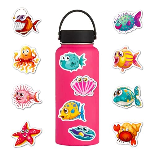 DothRayan Ocean Stickers, Sea Life Stickers for Kids Teens Boys Girls, 100Pcs Waterproof Ocean Animal Sticker for Water Bottle Laptop - color: Ocean Animal B