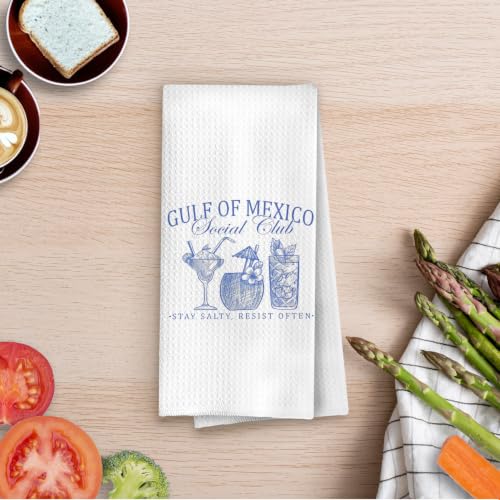 Mexico Political Kitchen Towels - Funny Cocktail Gifts Decorative Waffle Dish Towels, Cocktail Gifts Hand Towel, Mexico Coastal Beach Tea Towel, 16x24 Inches - color: Presodent- 03