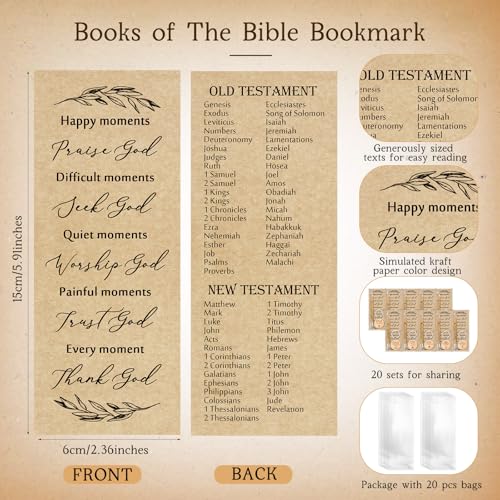 50 Sets Christian Gifts Bulk, Religious Bible Bookmarks, Keychain and Pen