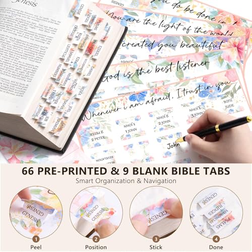 Bible Cover Case for Women, Bible Tote Bag w/Study Supplies Journaling Kit