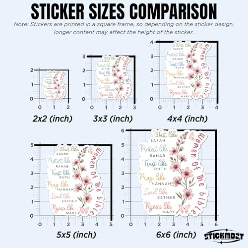 (3Pcs-3") Women of The Bible Sticker Books and Flowers Christian Faith Religious Bible Verse Waterproof Vinyl Sticker Laptop, Water Bottles, Phone Merchandise Decor Decal Gifts for Her Him 3 Inches - size: 3x3