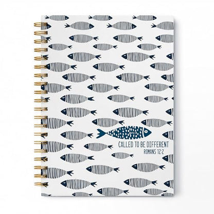 Christian Fish Coastal Beach Spiral Notebook, Romans 12:2 Bible Verse Journal, Christian Gifts for Women Men, Religious Scripture Hardcover Lined Notebook Journal, 5.5x8.3 Inch - color: pattern-17
