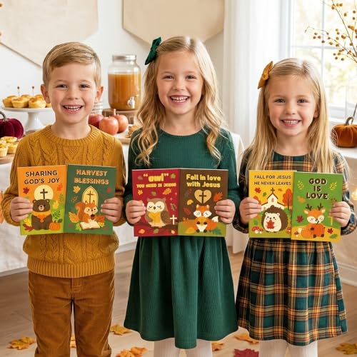 Dvbonike 24Pcs Fall Religious Animals Coloring Books DIY Color-in Pages - color: N-Fall Religious Animals