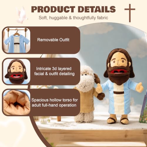 18.5" Jesus Hand Puppets Plush, Bible Character for Kids