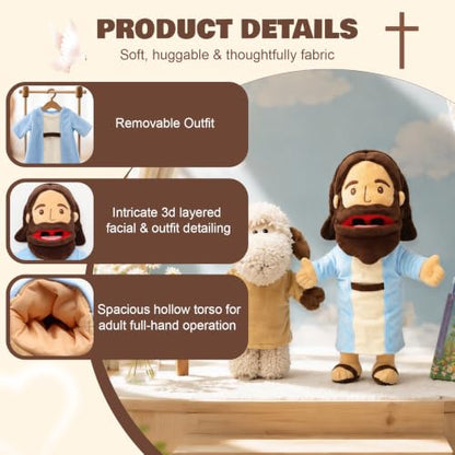 18.5" Jesus Hand Puppets Plush, Bible Character for Kids