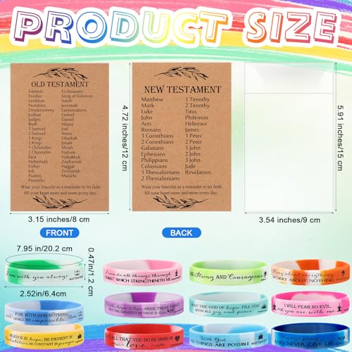 HyDren 36 Sets Bible Verse Bracelets, Religious Gifts Bulk - color: Watercolor