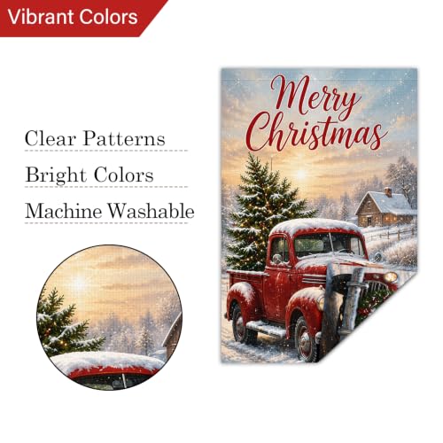 Louise Maelys Christmas Truck Garden Yard Flag 12x18 Inch Snow - color: Multi-9