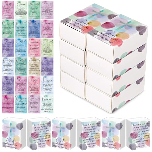 Tinlade 20 Sets 1000 Pcs Christian Bible Verse Cards with Scripture Boxes - style: Stylish