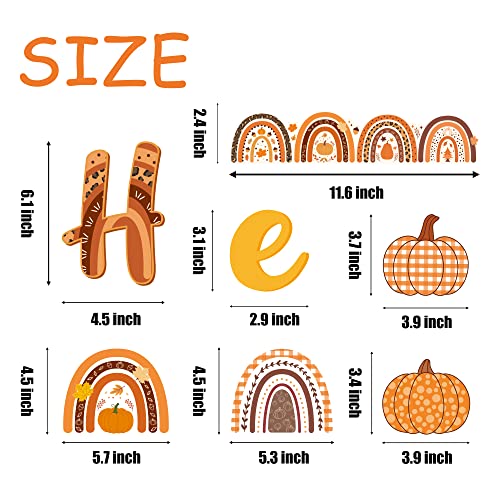 CY2SIDE 93pcs Hello Fall Boho Rainbow Cutouts for Bulletin Board Border Sets, Pumpkin Bohemian Rainbow Trim Classroom Borders for Autumn, Thanksgiving Fall Boho Rainbow Bulletin Board Decor for School - style: A-FALL