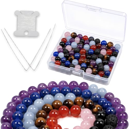 Cherry Tree Collection 100PCS 6mm Chakra Round Bead Craft Kit - color: chakra, size: 6mm