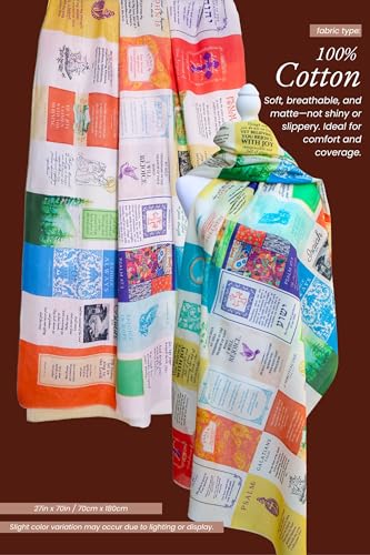 Joy Scripture Prayer Scarf for Women | Classic Shawl Christian Wrap, 24 Uplifting Bible Verses | Encouraging Christian Gift - color: 100% Cotton W/ Canvas Bag (28x79")