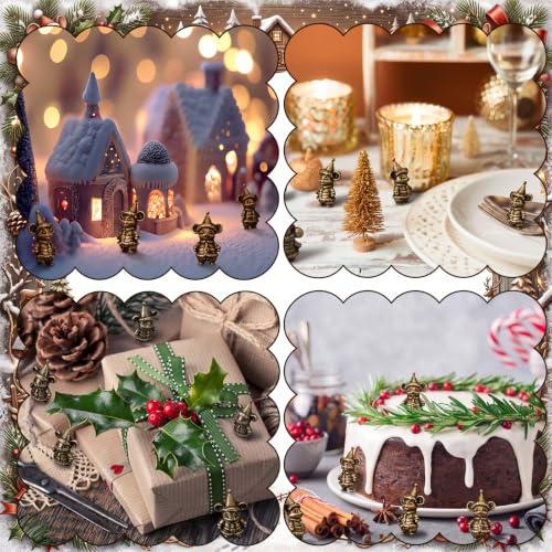 Civaner 50 Mini Christmas Mouse Figurines, Tiny Brass Christmas Decor - style: Christmas Mouse