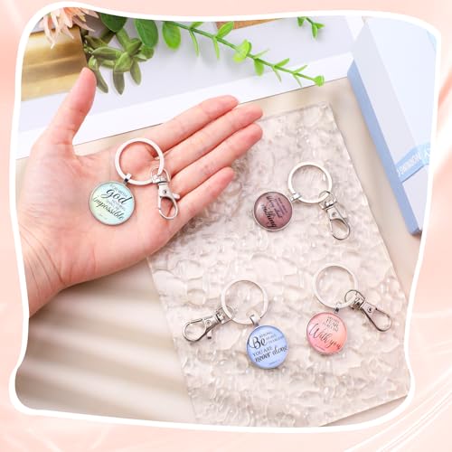 Lemecima 18Pcs Christian Keychain Bulk Bible Verse Religious Keychain Scripture Quote Inspirational Gifts Supplies for Men Women