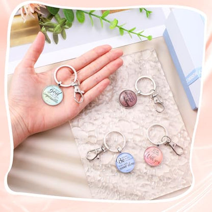 Lemecima 18Pcs Christian Keychain Bulk Bible Verse Religious Keychain Scripture Quote Inspirational Gifts Supplies for Men Women