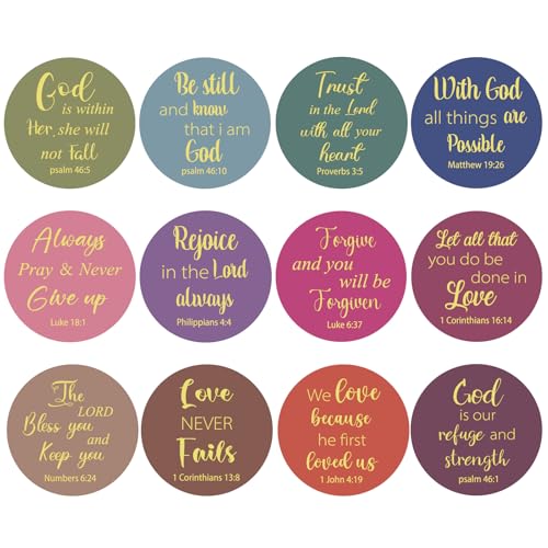 600 Pcs Gold Foil Bible Verse Stickers 24 Styles Christian Stickers - style: Classic