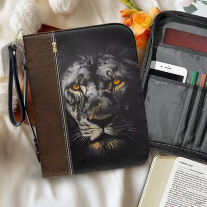 Bible Case for Women Men Large Size Bible Cover Case Book Sleeve Scripture Study Bible Carrier Bag,Size L-2XL - color: Animal Black Lion, size: X-Large
