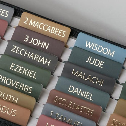UPAFEXXI-Bible Tabs with Book Summaries, 3D Gold Foil Embossed Lettering - color: Boho2