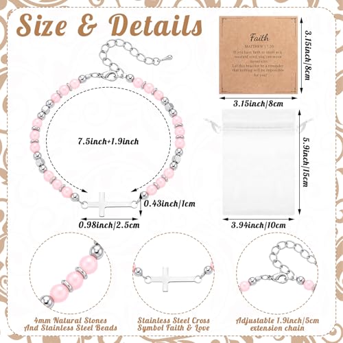 Kingdder 12 Set Christian Cross Bracelets for Women Gift Bulk - style: Chain