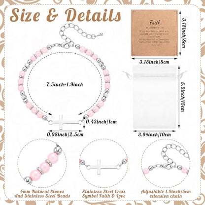 Kingdder 12 Set Christian Cross Bracelets for Women Gift Bulk - style: Chain
