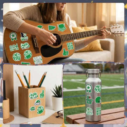 100 Pcs Green Team Spirit Stickers Cheer Sports Stickers for Face - style: Green Team Spirits