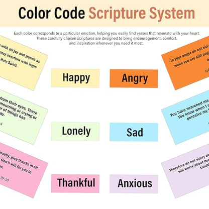 Personalized Bible Verse Box, 150 Color-Coded Scripture Cards, Read Me Whenever Cards for Emotions, Prayer Box with Wooden Cross, Christian Gift for Women, Christmas, Father's Day - color: Bible Box 1