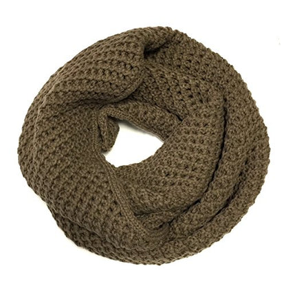 Wrapables Thick Knitted Winter Warm Infinity Scarf - color: Coyote Brown